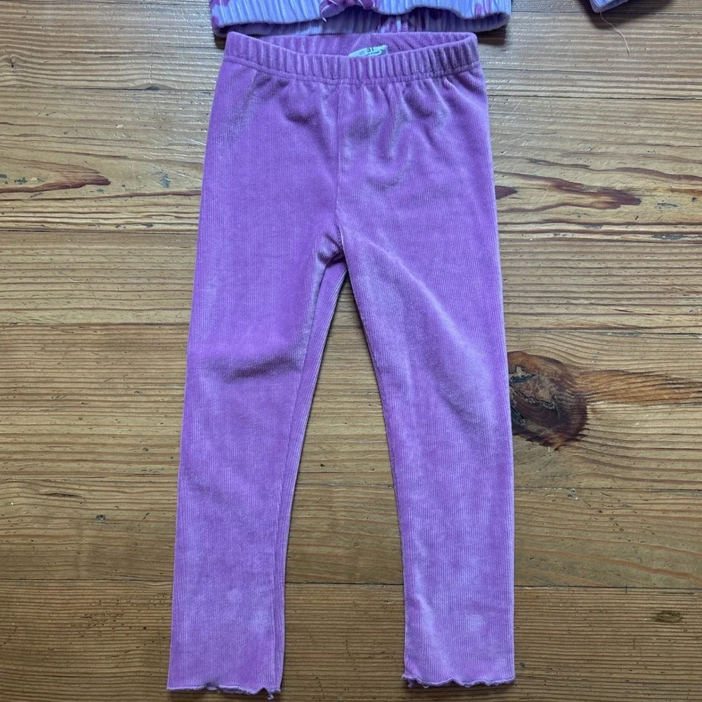 Bluey Sweatshirt Leggings Set Kids Purple Excellent‎ Ribbed Velour SIZE 3T